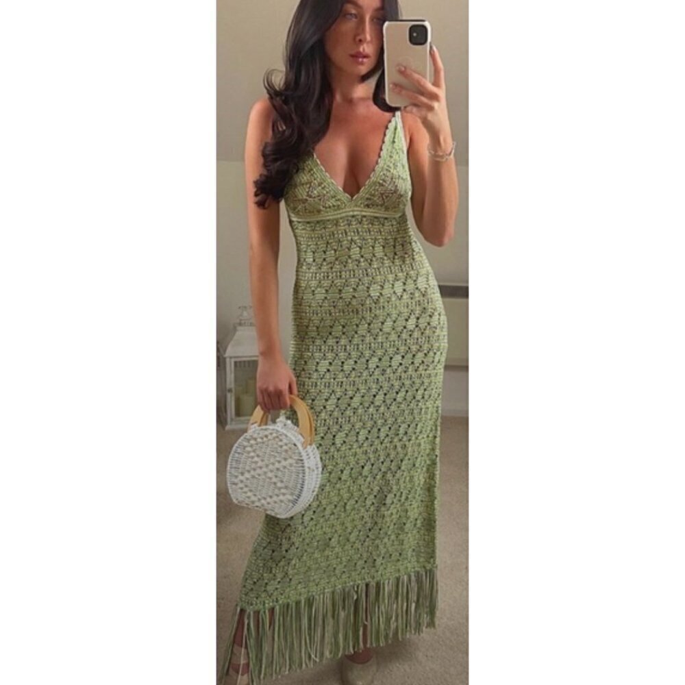 NWT Zara Crochet Dress, Size M Hippie Boho Festival Coachella Bohemian